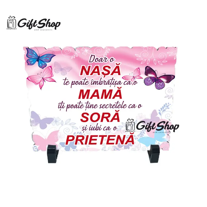 Doar o nasa te poate imbratisa ca o mama, placheta cu mesaj, model av